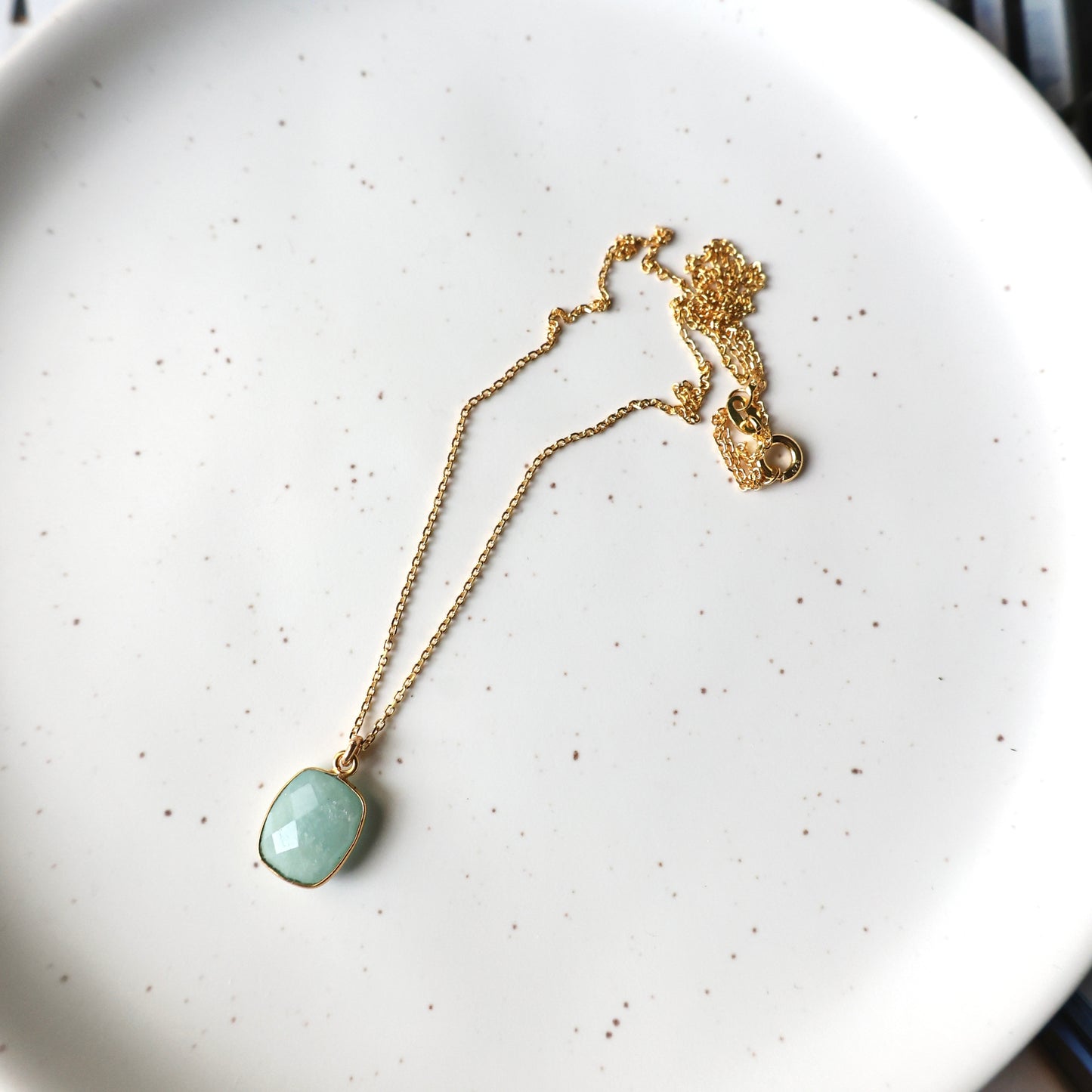 Amazonite pendant with Vermeil chain