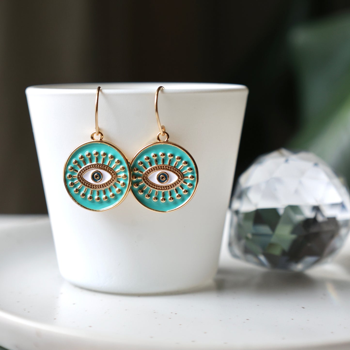 Evil Eye Gold Earrings