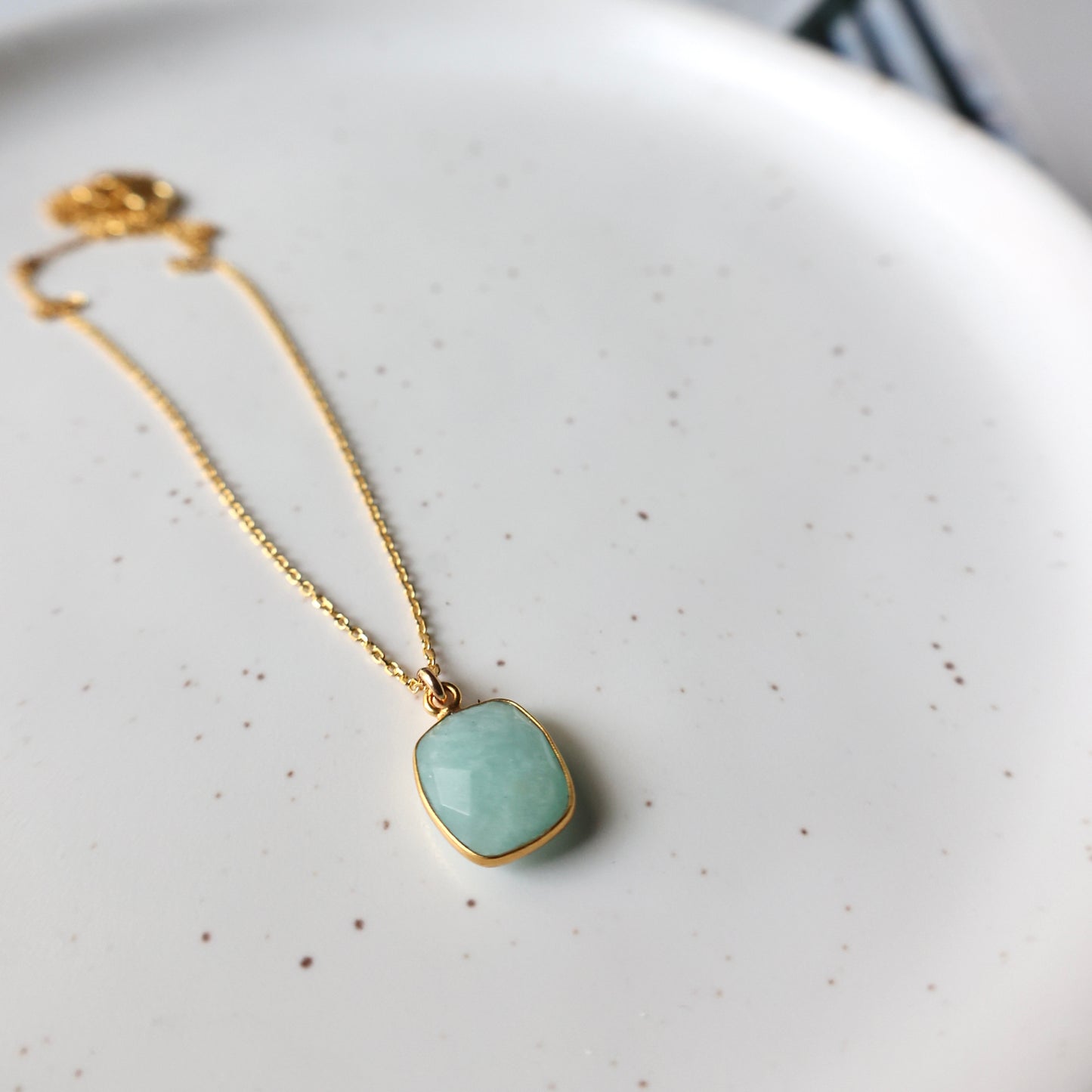 Amazonite pendant with Vermeil chain