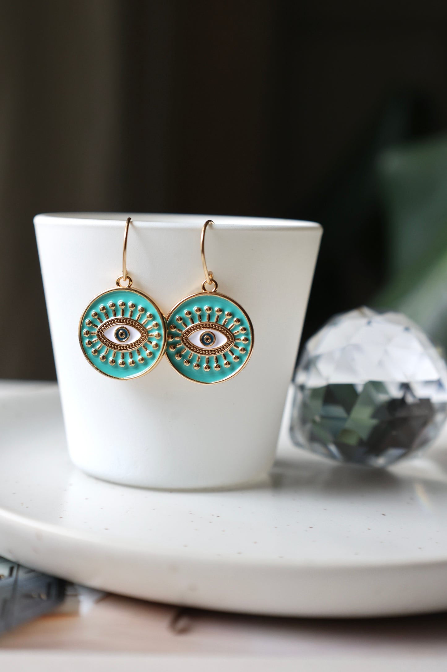 Evil Eye Gold Earrings