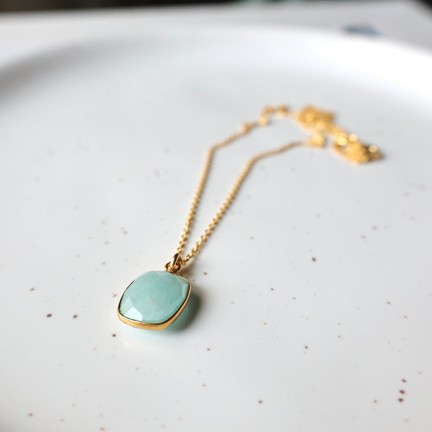 Amazonite pendant with Vermeil chain