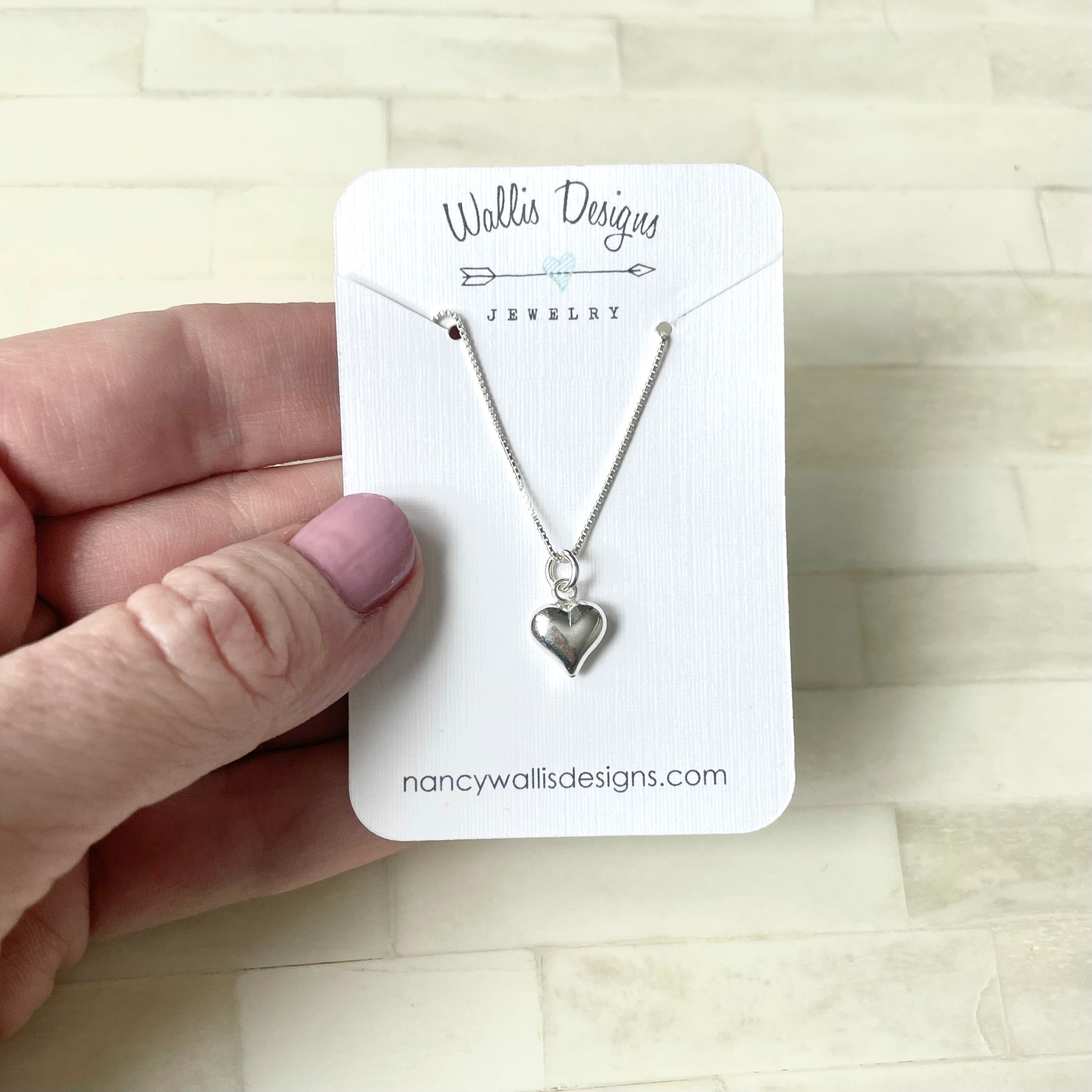 Little silver store heart necklace